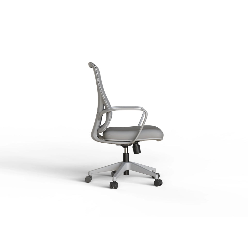 Sedia studio Hispanohogar altezza regolabile in tessuto gris