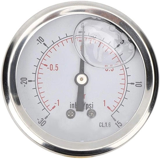 Drukmanometro 68 mm - Olio Riempito - Cassetta in Acciaio Inossidabile - Protezione IP65 - Adatto per Acqua/Olio/Aria/Gas di Petroleo - Alta Affidabilità - Manometro