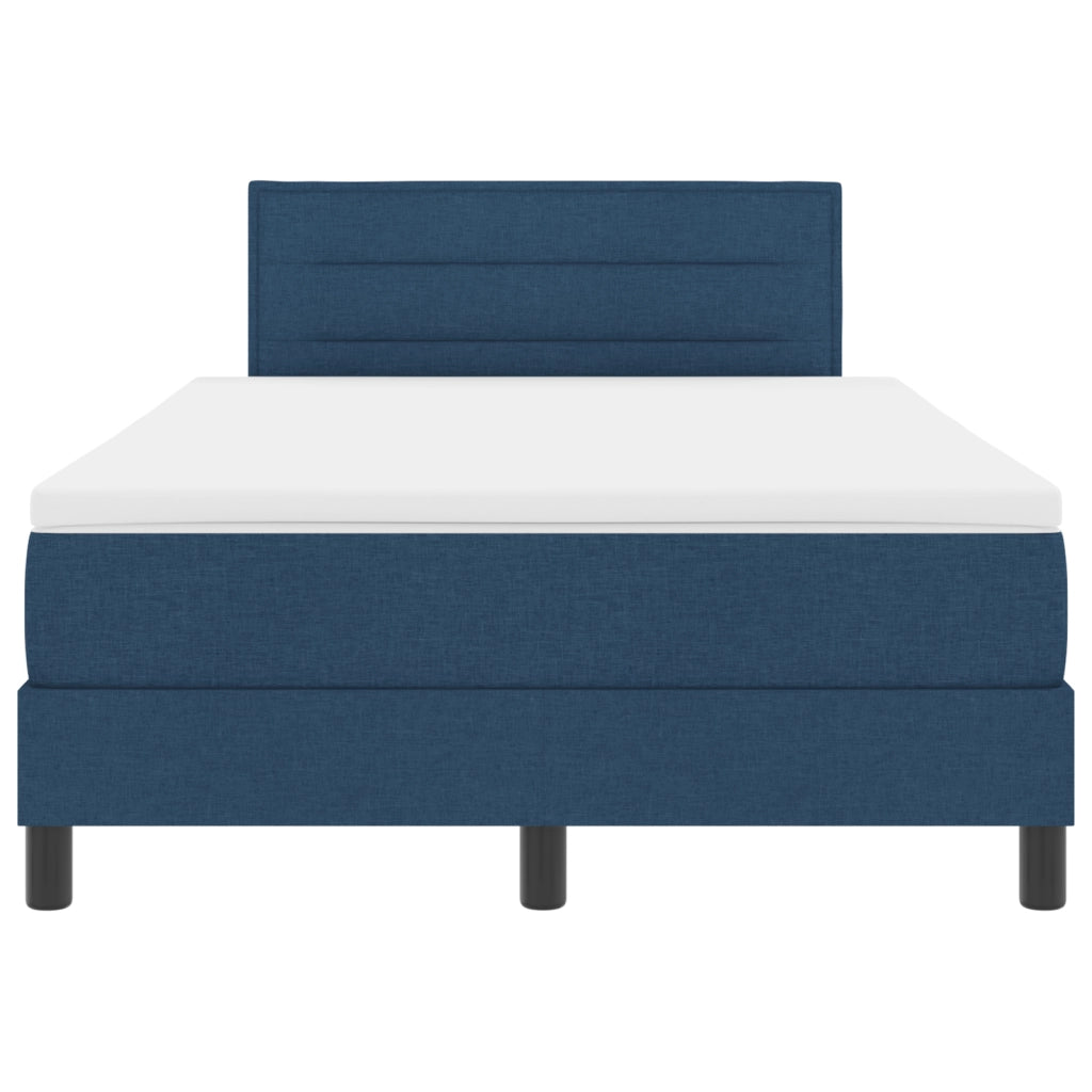 Letto Box Spring con Materasso Blu 120x200 cm Tessuto