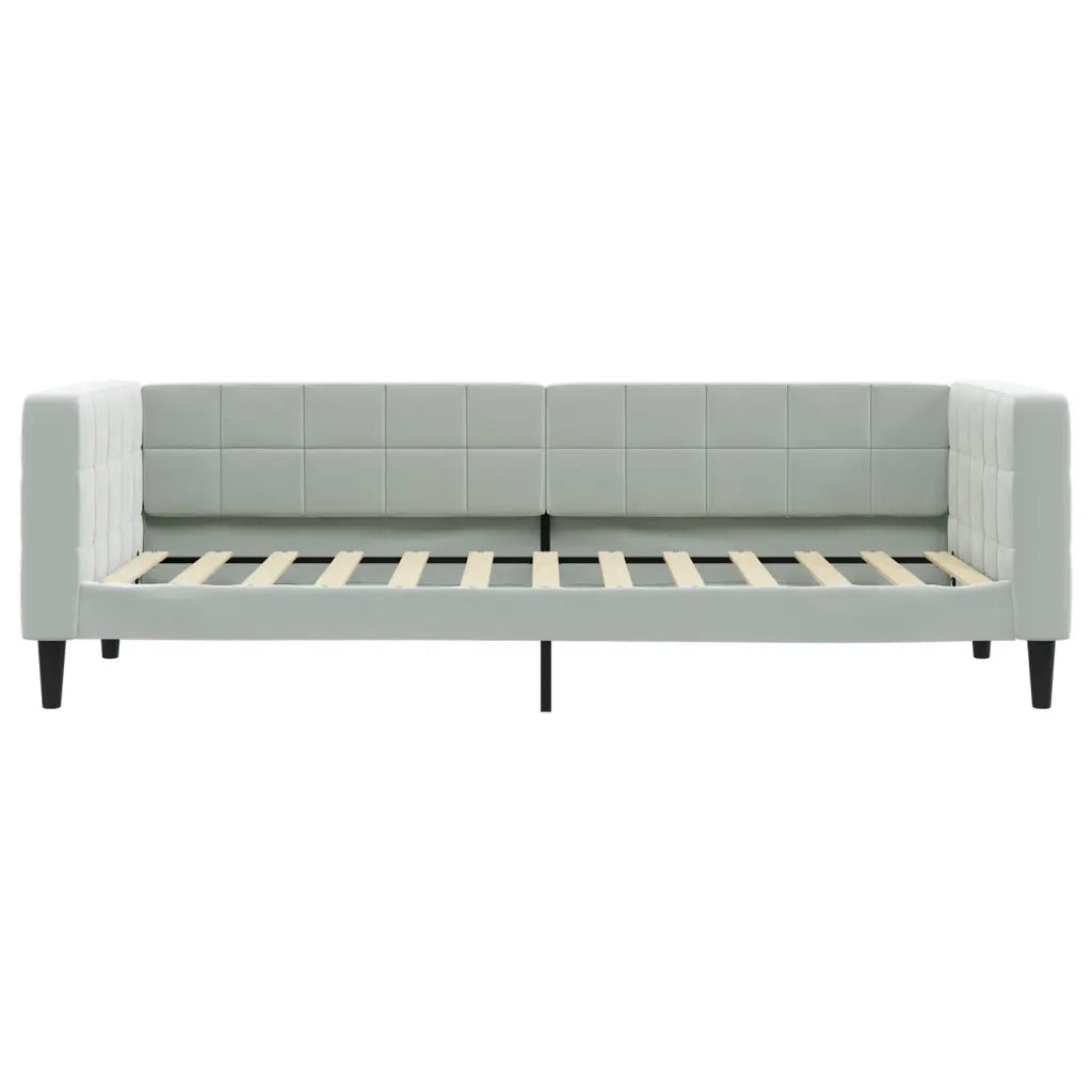 Divano Letto con Materasso Grigio Chiaro 90x200 cm in Velluto 3196667