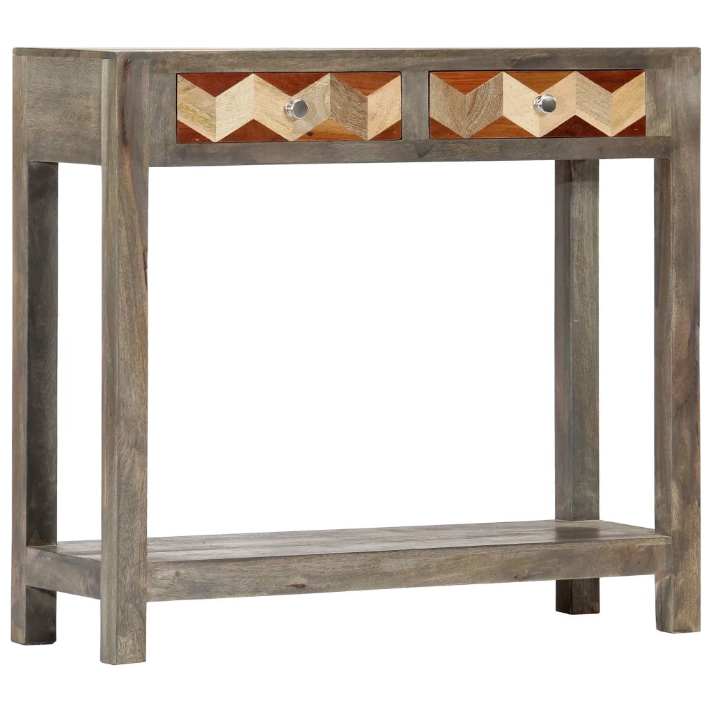 Tavolo Consolle Grigio 86x30x76 cm in Legno Massello di Mango cod mxl 24901
