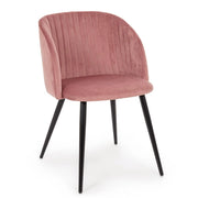 Set di 2 Sedie Imbottite in Velluto con Gambe in Acciaio - FELICIA