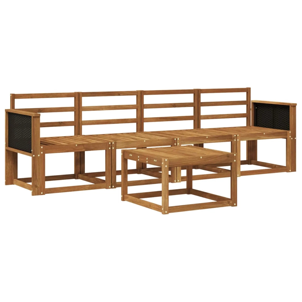 Set di divani da esterno 4 pz Naturale Legno di Acacia Massello 3384960