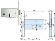 SERRATURA INFILARE PROFILATI 2 MANDATE E SCROCCO MM.64 H 804- - mm.60 (804601) - 2 pezzi MG