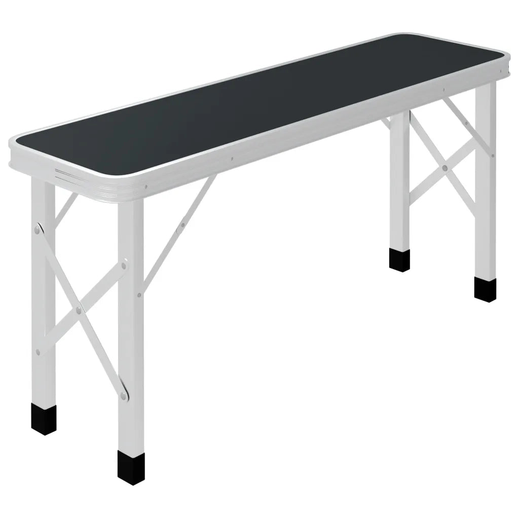Tavolo da Campeggio Pieghevole con 2 Panche in Alluminio Grigio CFW6261573