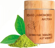 Tea Matcha Biologico in Scatola di Bambù (40g) - Sapore Ricco e Crema - Ideale per Bevande Calde e Freddi Smoothie - Incrementa Energie e Funzione Immunitaria