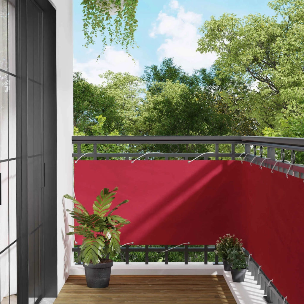 Schermo da balcone-Pannello per balcone Rosso 75 x 200 cm Oxford alu rivestito in PU