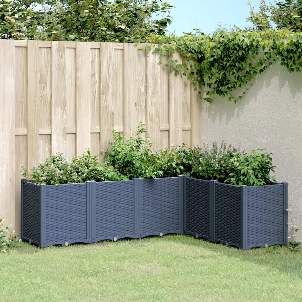 Fioriera da Giardino Grigio Blu 160x120x53 cm in PP