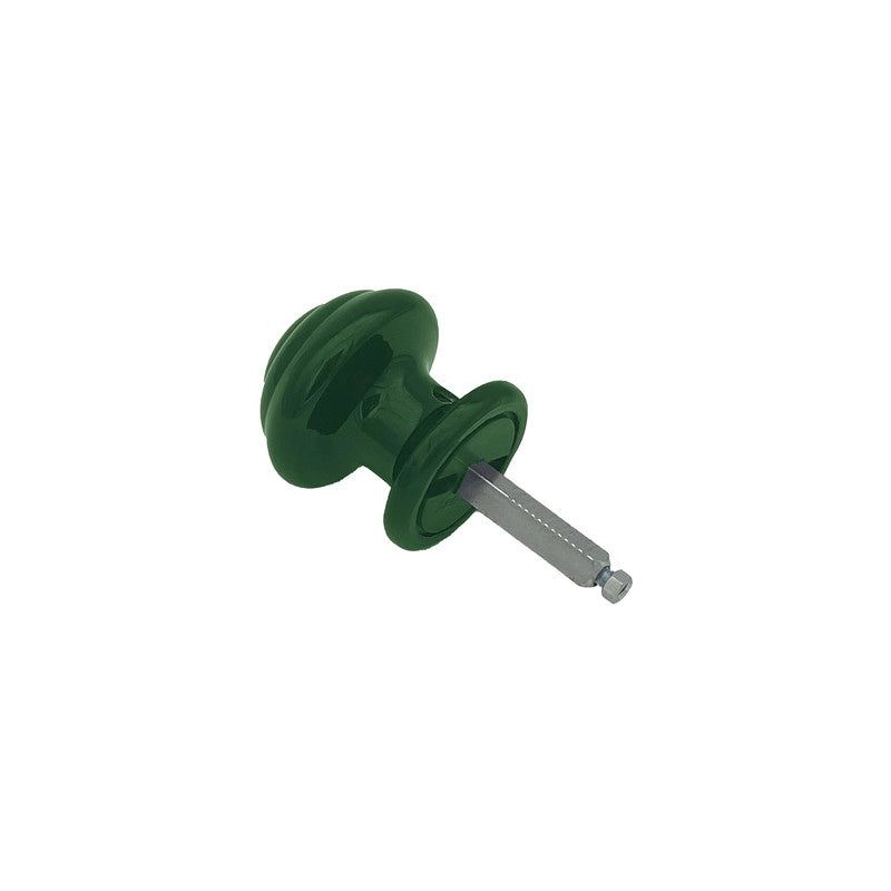 Pomolo fisso per porta SAGUATTI 871/60SQ in alluminio verde lucido