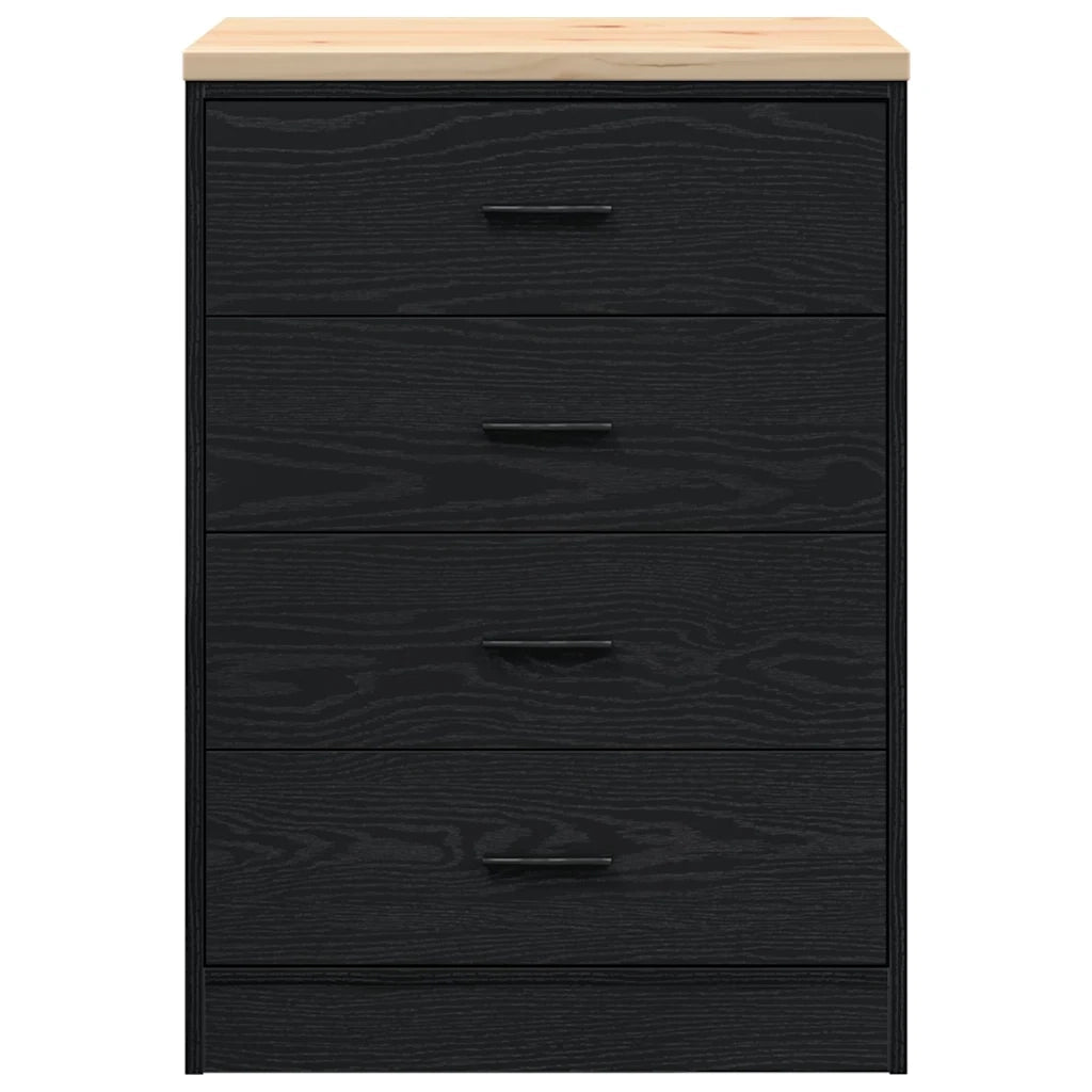 Armadietto da Garage Nero 60x51x85 cm in Legno Massello di Pino CFW1998630