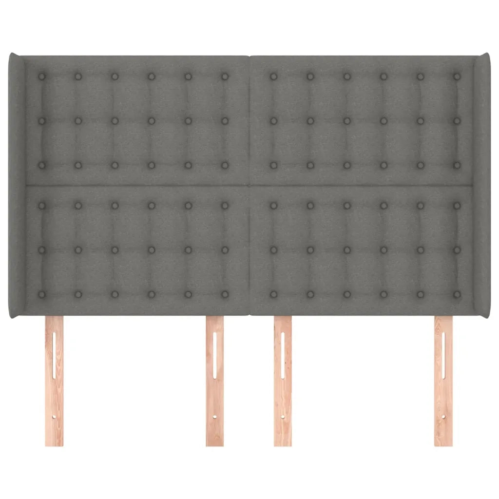 Testiera | Testata ad Orecchio GrigioScuro 147x16x118/128cm inTessuto