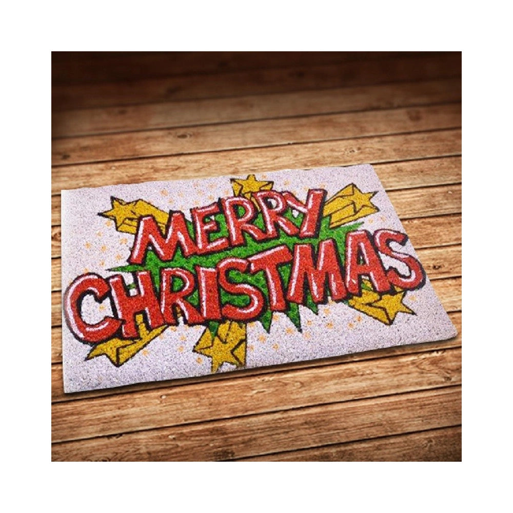 Trade Shop - Tappeto Zerbino Natale Decorazione Merry Christmas 40 X 60 Cm Decorazioni Natalizie -