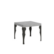 Tavolo allungabile 90x90/246 cm Paxon telaio Antracite - Cemento