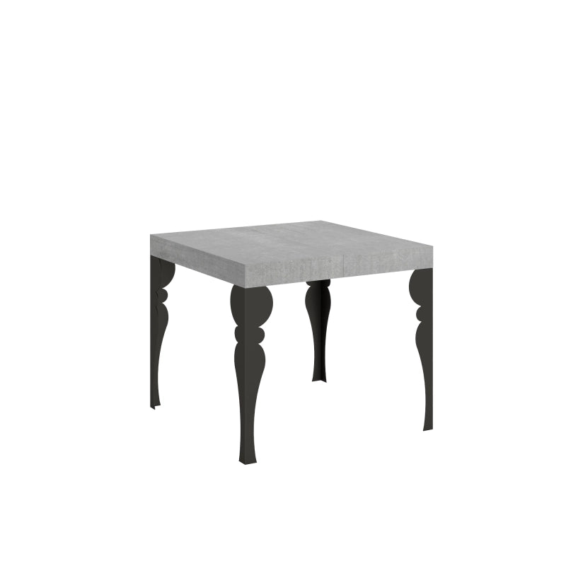 Tavolo allungabile 90x90/246 cm Paxon telaio Antracite - Cemento
