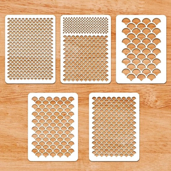 Set di stencil per trucco da 5 pezzi per donne - Carine sagome di pesci per vernice facciale - Accessori DIY per costumi - Decorazioni per torta di trucco - Sfumature artigianali