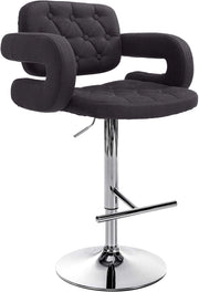 Sgabello Dublin in tessuto nero,cromo