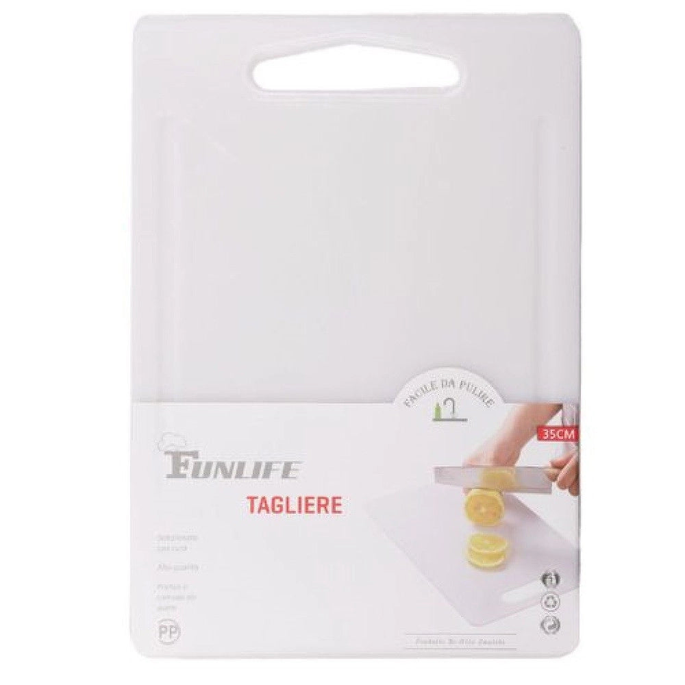 Trade Shop - Tagliere Plastica Con Canale Scanalatura 35x25x0.5cm Frutta Verdure Cucina 99413 -