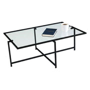 Anna, Tavolino da Salotto Resistente All'appannamento, 94x64x35h cm Nero