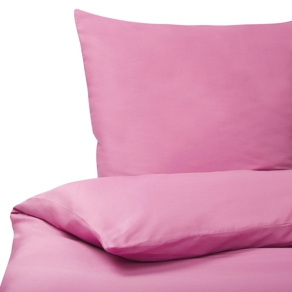 Set di biancheria da letto 220 x 240 cm in cotone a tinta unita rosa