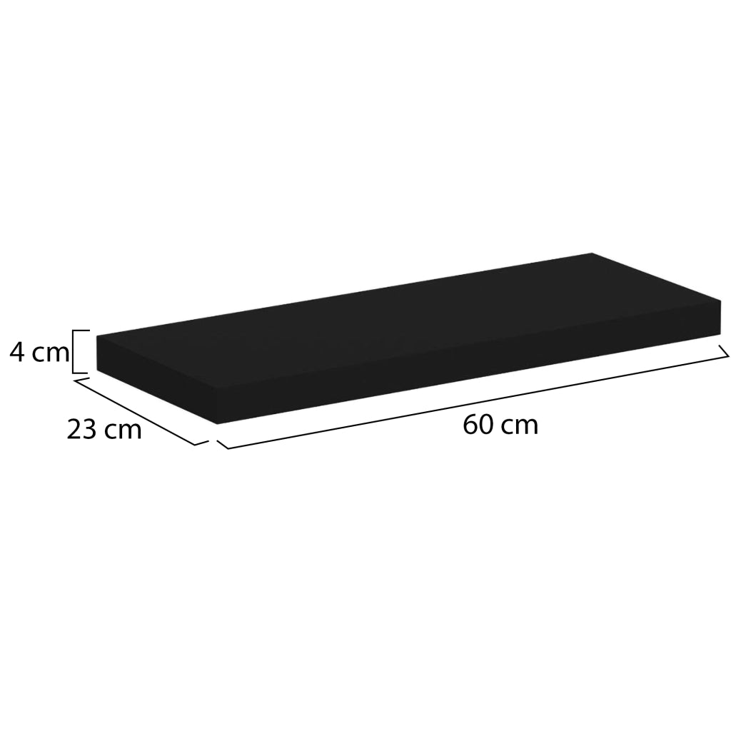 Varena, Mensola un Ripiano, 60x23x4h cm Nero