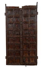 Biscottini Porta portone in legno massello e ferro da interno o da esterno vecchia e antica medievale scorrevole
