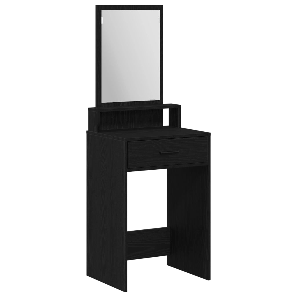 Tavolo da trucco  con cassetti, Nero Rovere, 50x41x140 cm