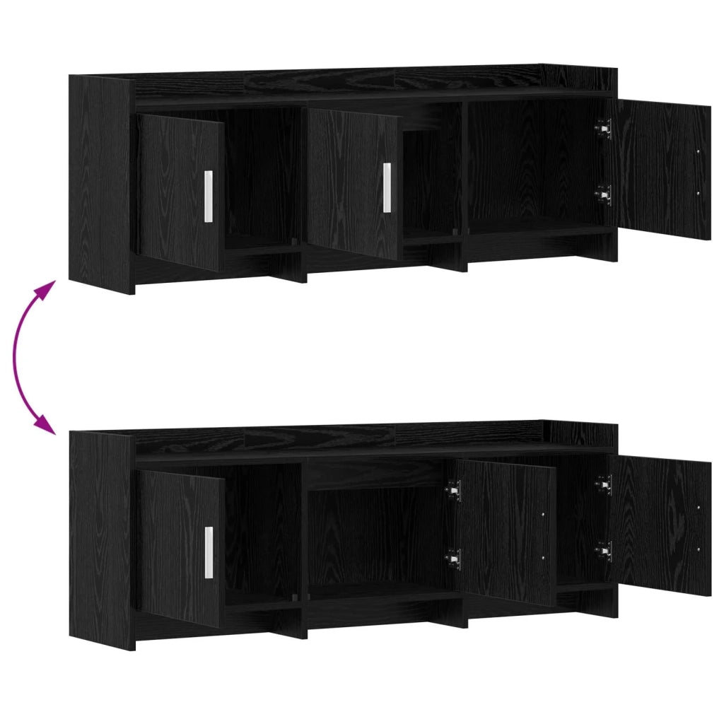 Mobile TV 130 x 33 x 47 cm Rovere Nero Legno ingegnerizzato 8011196