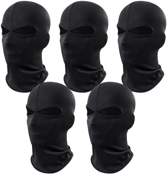 Cappuccio da Bivacco 5 Unità - Unisex - Leggero - Soffice - Assorbente di Sudore - Duraturo - Con 2 Fori - Maschera del Volto