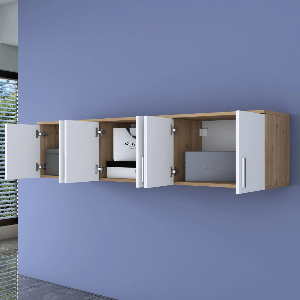 Arazzo, Mobile Pensile 6 Ante, 180x41h cm Marrone Rovere