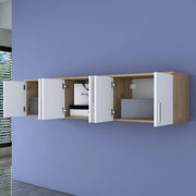Arazzo, Mobile Pensile 6 Ante, 180x41h cm Marrone Rovere