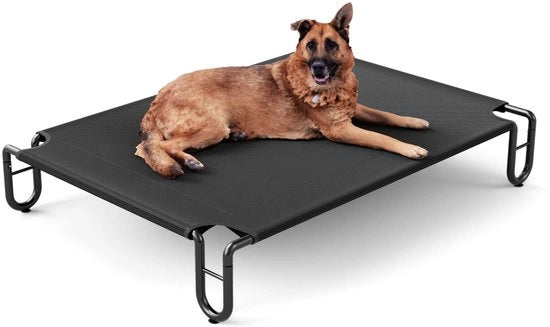 Letto per cani Grande letto per cani Esterno letto per cani con effetto raffreddante Letto per gatti Letto per animali Pulito Duraturo (Nero, L)