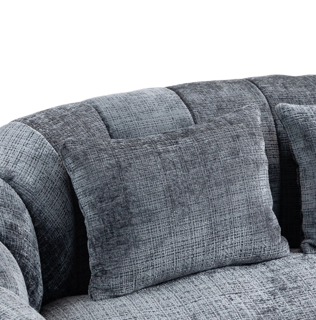 Poltrona lounge 144,93 x 95 x 62,99 cm grigia – senza montaggio, ciniglia e memory foam