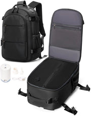 Borsa a Vapore per Bagaglio a Mano con Sistema di Vapore, Borsa per Viaggi Bagaglio a Mano per Aereo con Vapore per Uomo e Donna, Borsa a Vapore con Airbag 40×20×25 cm con Pompino, Nero