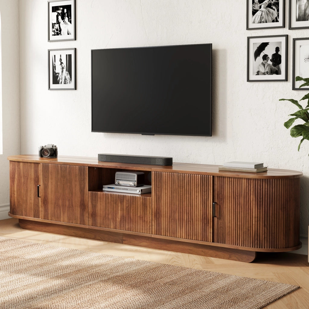 Mobile TV con 2 ante scorrevoli; 2 ante; 1 cassetto e 1 vano aperto; per soggiorno; 200 × 40 × 50 cm