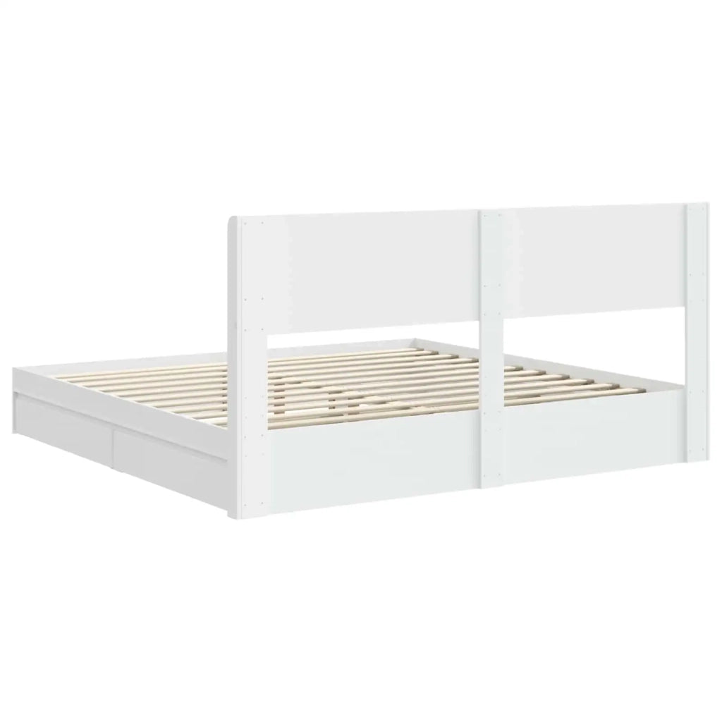 Struttura del letto con stoccaggio e testata Bianco 3414353
