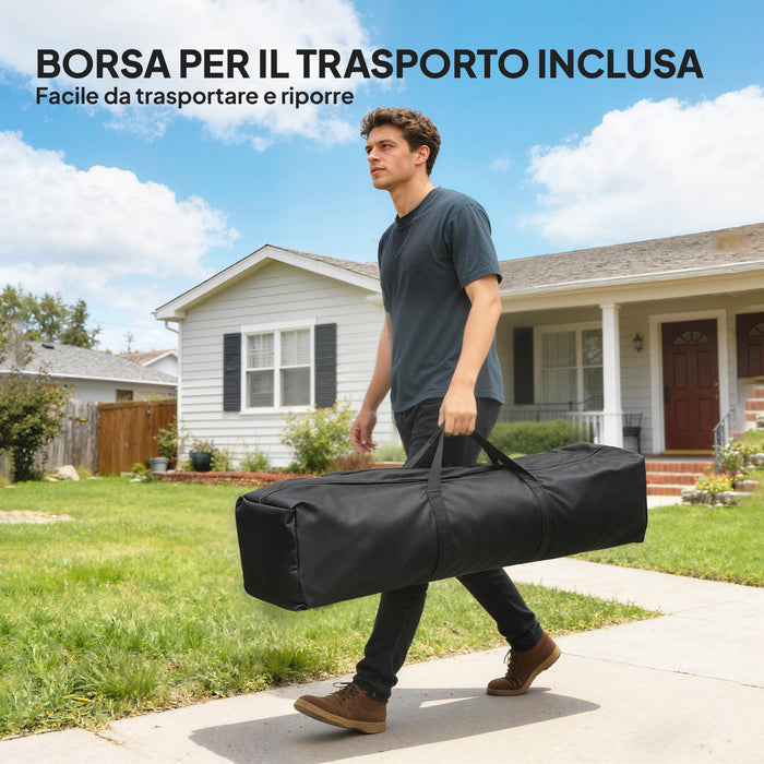 Gazebo Pieghevole 3x3 m con Pareti e Altezza Regolabile Protezione UV 50+ Blu Scuro