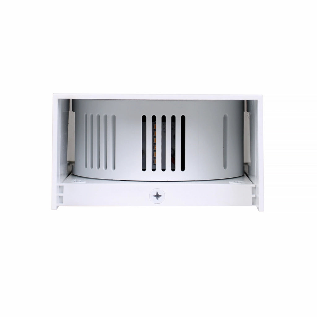 APPLIQUE LED DA ESTERNO RETTANGOLARE 10W IN ALLUMINIO BIANCO LUCE CALDA - DOPPIA EMISSIONE DI LUCE REGOLABILE