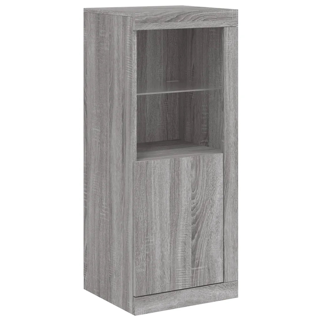 Credenze con Luci LED 3 pz Grigio Sonoma in Legno Multistrato 3209126