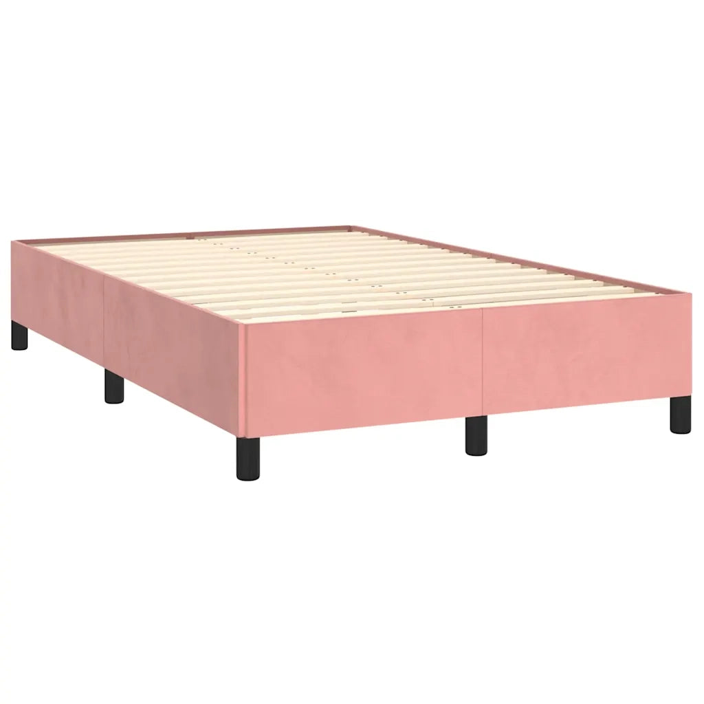 Letto a Molle con Materasso e LED Rosa 120x190 cm in Velluto 3270334
