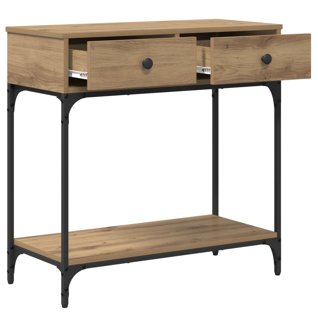 Tavolo Consolle Rovere Artigianale 75x34.5x75 cm Legno Ingegnerizzato