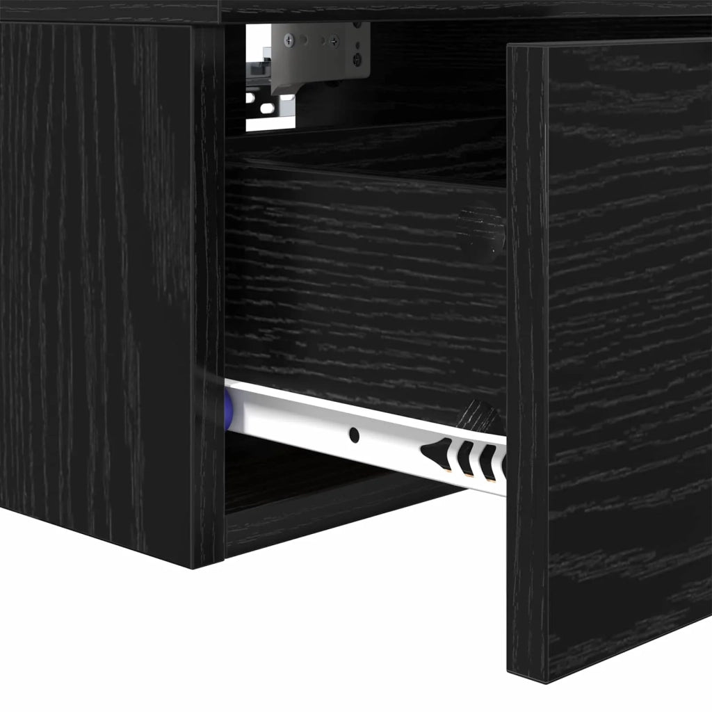Armadio da Notte Rovere Nero 34 x 30 x 20 cm Legno multistrato 880813