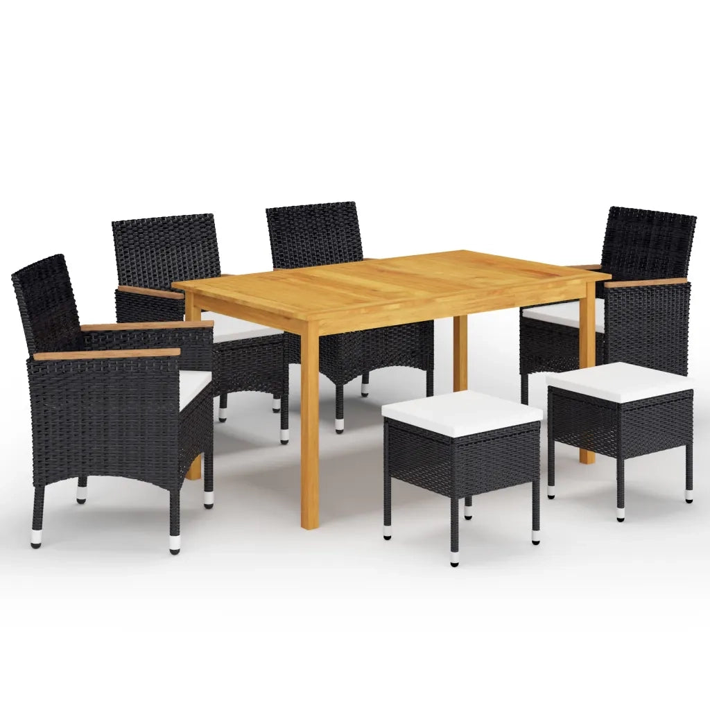 Set Mobili da Pranzo per Giardino 7 pz Nerocod mxl 93434