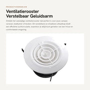 Ventilatore a soffitto rotondo - 125 mm - Vaniglia regolabile e girevole - Silenzioso - Adatto per camper/caravan/bagno cucina - Ventilatore a soffitto