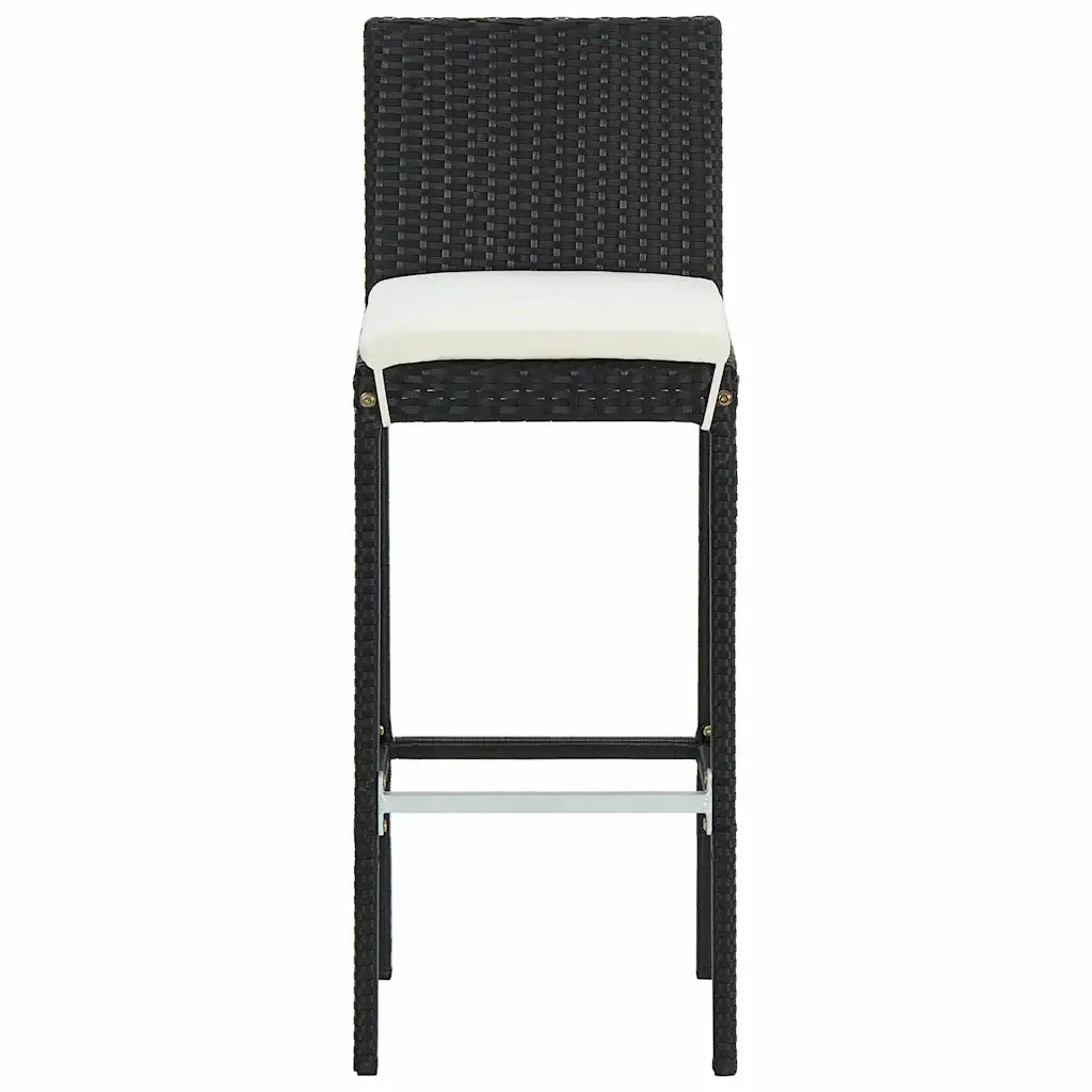 Set Bar da Giardino 3 pz | Set Salotto da Giardino con Cuscini Nero