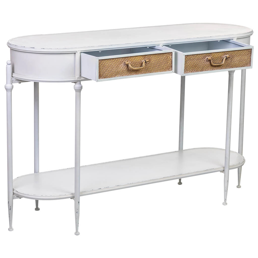Mobili d'ingresso in metallo bianco 125x41x81h cm