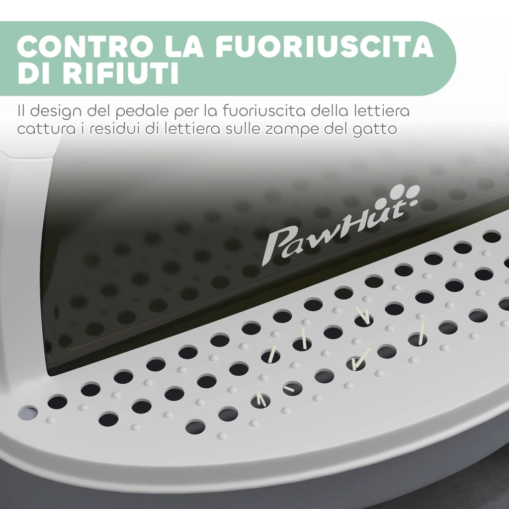 Lettiera Chiusa per Gatti con Filtro Carbone Attivo ¨C zephmum ¨C Grigio