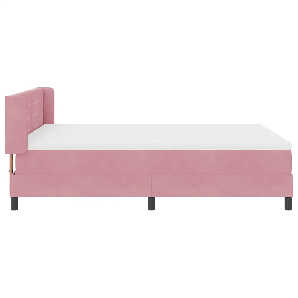 Letto a molle con testiera Rosa 200 x 160 cm Velluto 3341425