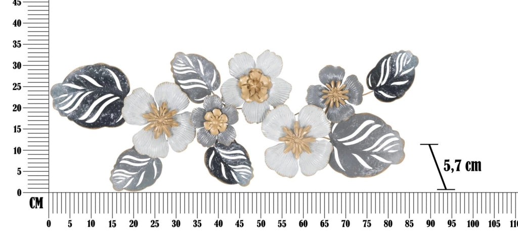 Pannello Flot 87,6x5,7x33,7 cm in Ferro Multicolor