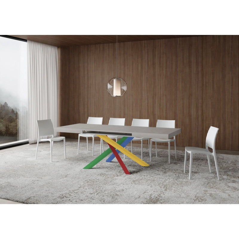 Tavolo allungabile 140/400x90 cm Volantis telaio Multicolore 4/B - Cashmere