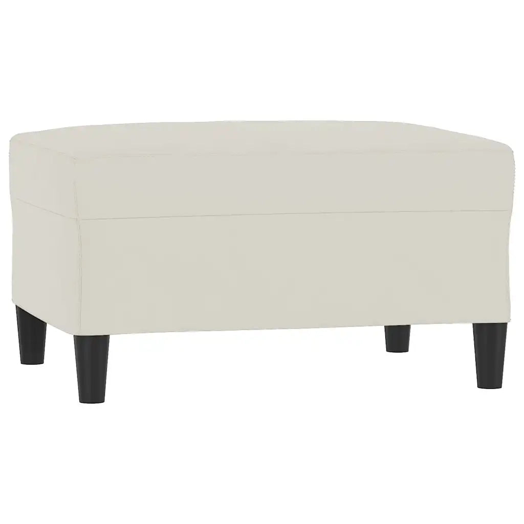 Set di Divani 3 pz con Cuscini Crema in Velluto